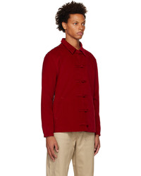 rote Shirtjacke aus Cord von Clot