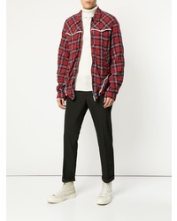 rote Shirtjacke mit Karomuster von John Undercover