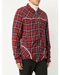 rote Shirtjacke mit Karomuster von John Undercover