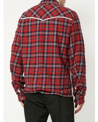 rote Shirtjacke mit Karomuster von John Undercover