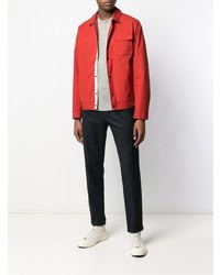 rote Shirtjacke von Oliver Spencer