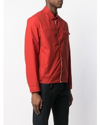 rote Shirtjacke von Oliver Spencer