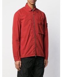 rote Shirtjacke von Stone Island