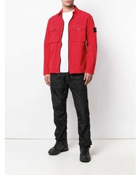 rote Shirtjacke von Stone Island