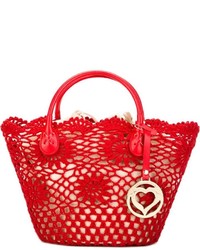 rote Shopper Tasche aus Häkel von Twin-Set