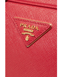 rote Shopper Tasche aus Leder mit Reliefmuster von Prada