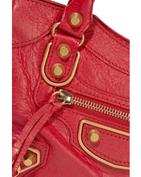 rote Shopper Tasche aus Leder mit Reliefmuster von Balenciaga
