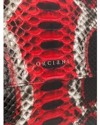 rote Shopper Tasche aus Leder mit Schlangenmuster von Orciani