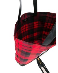 rote Shopper Tasche aus Leder mit Schottenmuster von N°21
