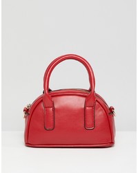 rote Shopper Tasche aus Leder von ASOS DESIGN