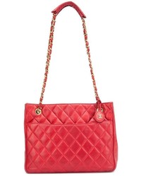 rote Shopper Tasche aus Leder von Chanel