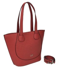 rote Shopper Tasche aus Leder von COLLEZIONE ALESSANDRO