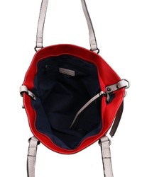 rote Shopper Tasche aus Leder von EMILY & NOAH