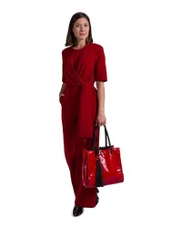 rote Shopper Tasche aus Leder von EMILY & NOAH