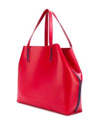 rote Shopper Tasche aus Leder von P.A.R.O.S.H.
