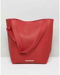 rote Shopper Tasche aus Leder von French Connection
