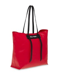 rote Shopper Tasche aus Leder von Miu Miu