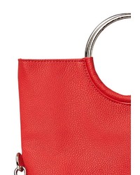 rote Shopper Tasche aus Leder von Hallhuber