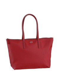 rote Shopper Tasche aus Leder von Lacoste