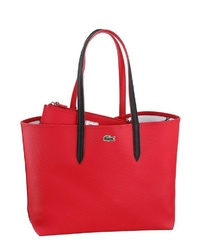 rote Shopper Tasche aus Leder von Lacoste
