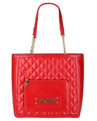 rote Shopper Tasche aus Leder von Love Moschino