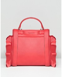 rote Shopper Tasche aus Leder von Morgan
