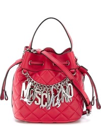 rote Shopper Tasche aus Leder von Moschino