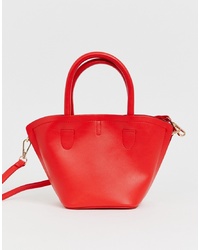 rote Shopper Tasche aus Leder von Oasis