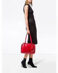rote Shopper Tasche aus Leder von Prada