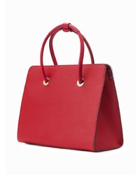 rote Shopper Tasche aus Leder von Karl Lagerfeld