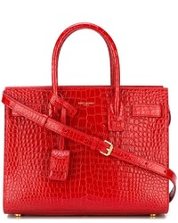 rote Shopper Tasche aus Leder von Saint Laurent