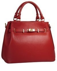 rote Shopper Tasche aus Leder von SAMANTHA LOOK