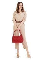 rote Shopper Tasche aus Leder von SAMANTHA LOOK