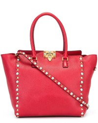 rote Shopper Tasche aus Leder von Valentino Garavani
