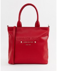 rote Shopper Tasche aus Leder von Versace Jeans
