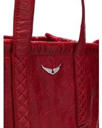 rote Shopper Tasche aus Leder von Zadig & Voltaire