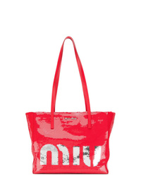 rote Shopper Tasche aus Pailletten von Miu Miu