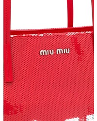 rote Shopper Tasche aus Pailletten von Miu Miu