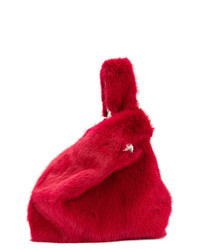 rote Shopper Tasche aus Pelz