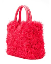 rote Shopper Tasche aus Pelz von Tod's