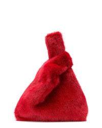 rote Shopper Tasche aus Pelz von Simonetta Ravizza