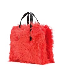 rote Shopper Tasche aus Pelz von Marc Jacobs