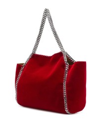 rote Shopper Tasche aus Samt von Stella McCartney