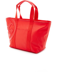 rote Shopper Tasche aus Segeltuch von Tory Burch