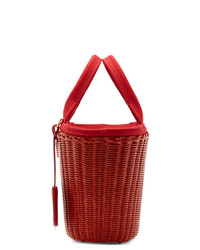 rote Shopper Tasche aus Stroh von Prada