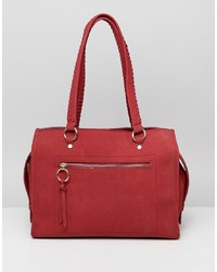 rote Shopper Tasche aus Wildleder von Yoki Fashion