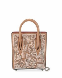 rote Shopper Tasche mit geometrischem Muster