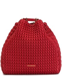 rote Shopper Tasche mit Reliefmuster von Emporio Armani