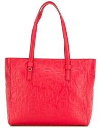 rote Shopper Tasche mit Reliefmuster von Salvatore Ferragamo