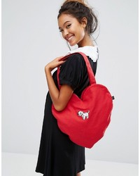 rote Shopper Tasche von Lazy Oaf